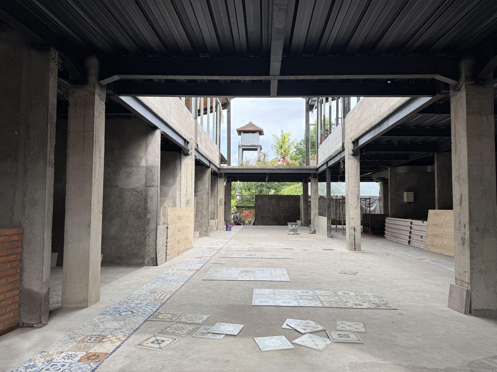 KORA main hall — tile selection and flooring in progress