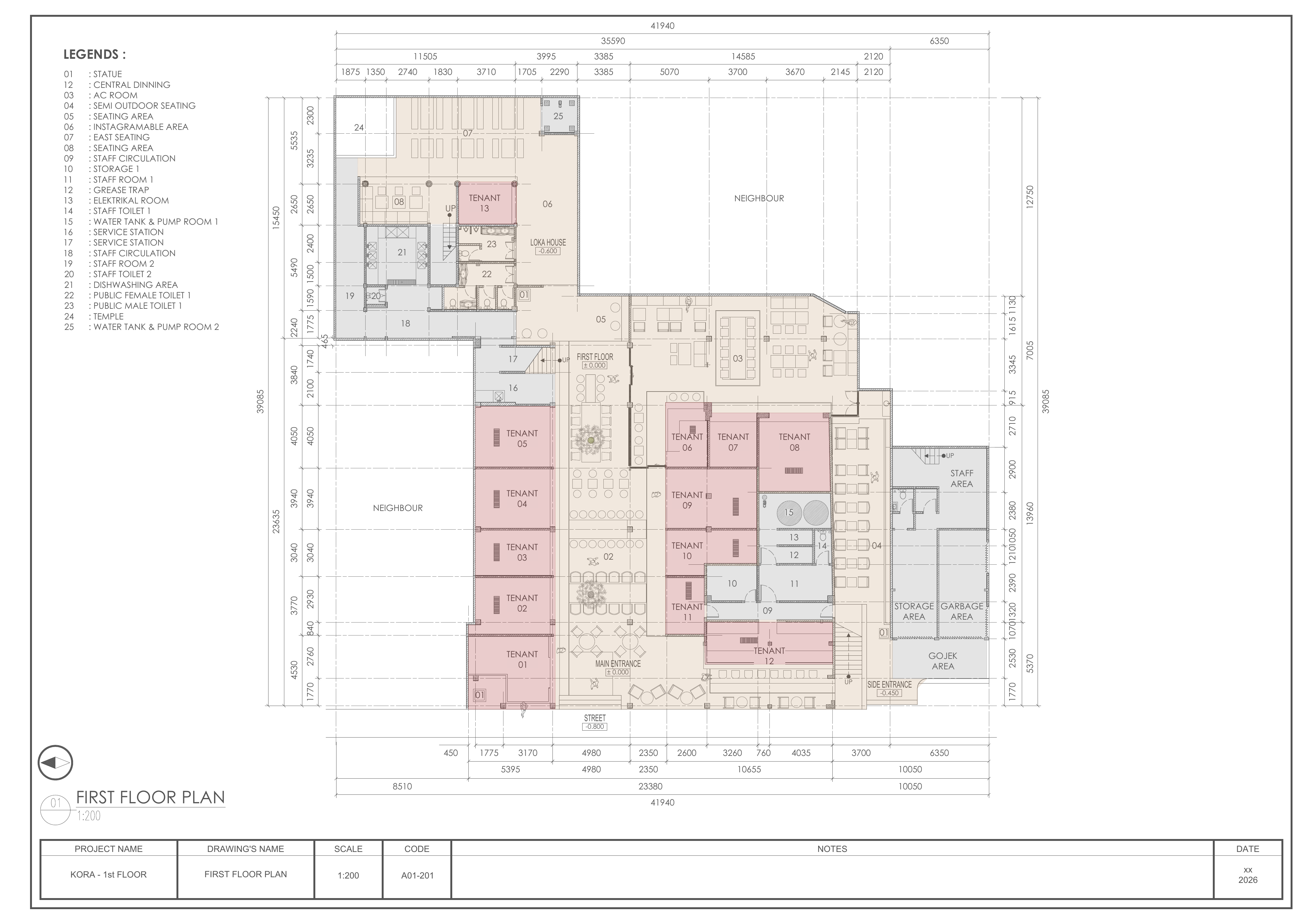 KORA Food Hall — First Floor Plan