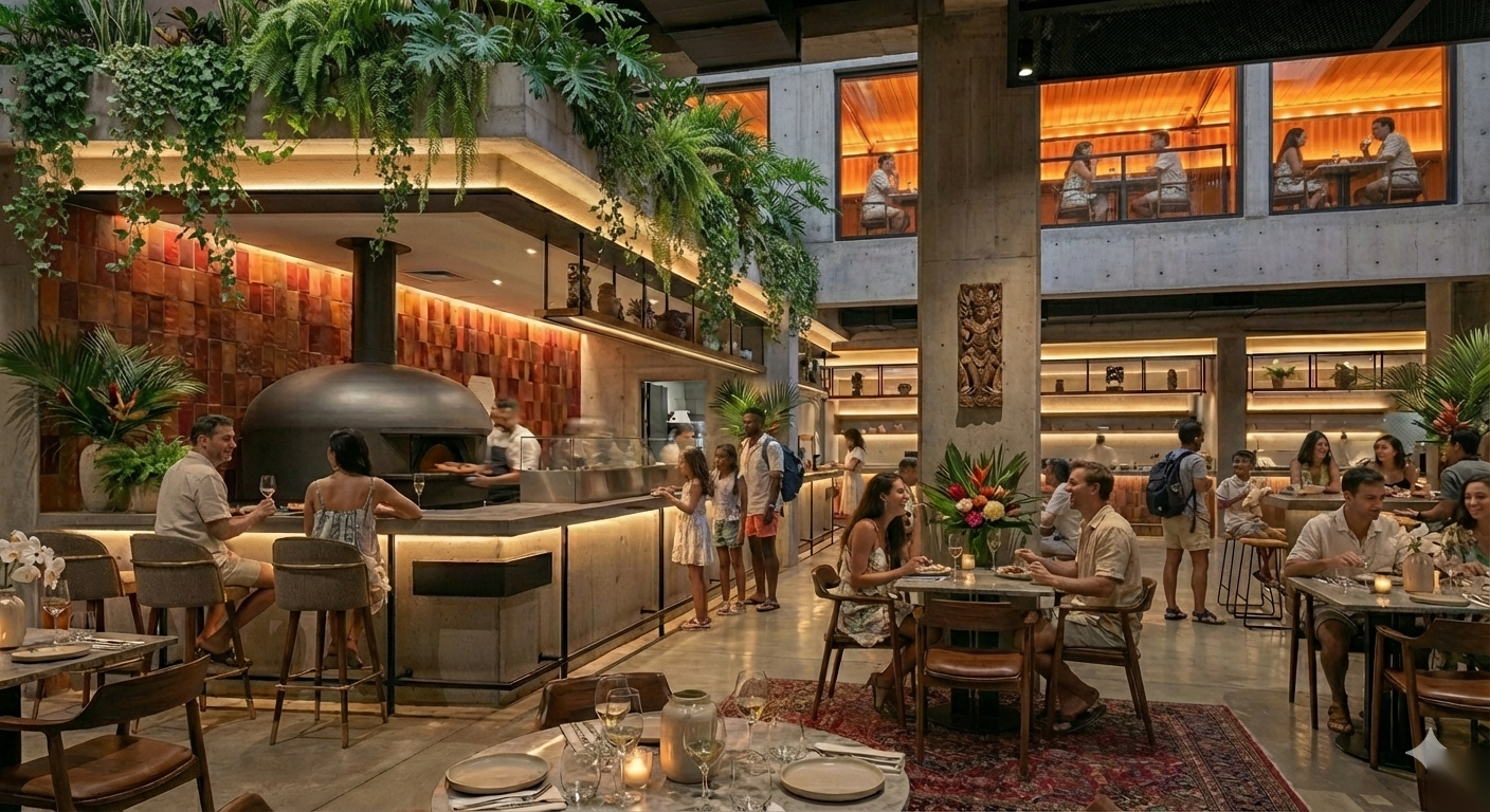 KORA Food Hall — tropical dining interior